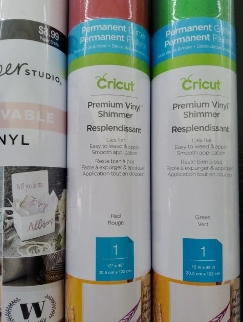 Cricut Premium Shimmer Vinyl Rolls Bundle Lot NIP
